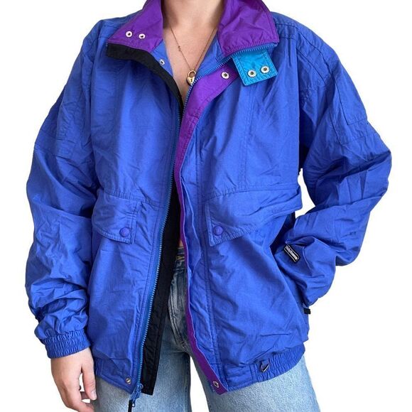 Vintage Unisex Retro Helly Hansen Softshell Full Zip Blue Ski Jacket Sz L - Picture 3 of 9